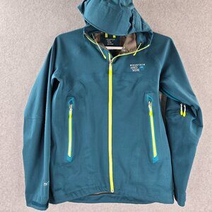 Mountain Hardwear Trinity Jacket Mens Medium Teal Rain SoftShell Hooded Lined